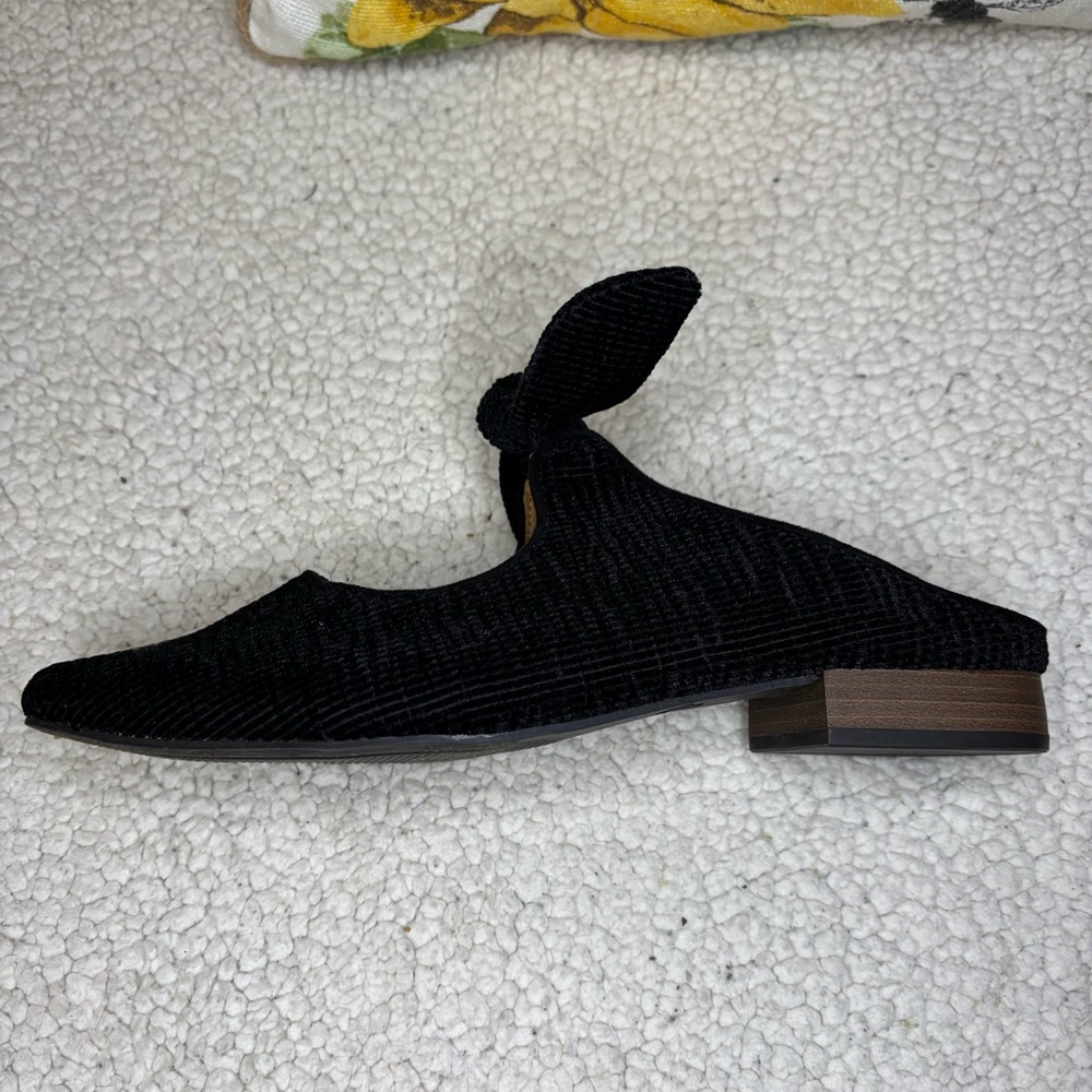 Black Chenille Bow Mary Jane Clog Shoes Size 10 NWOB - Picture 7 of 10